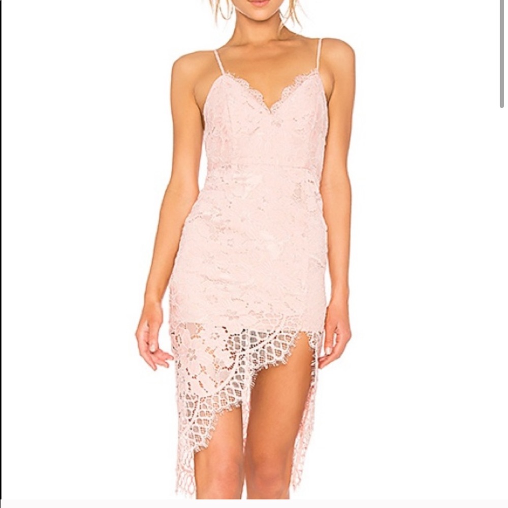 Pink lace NBD dress.